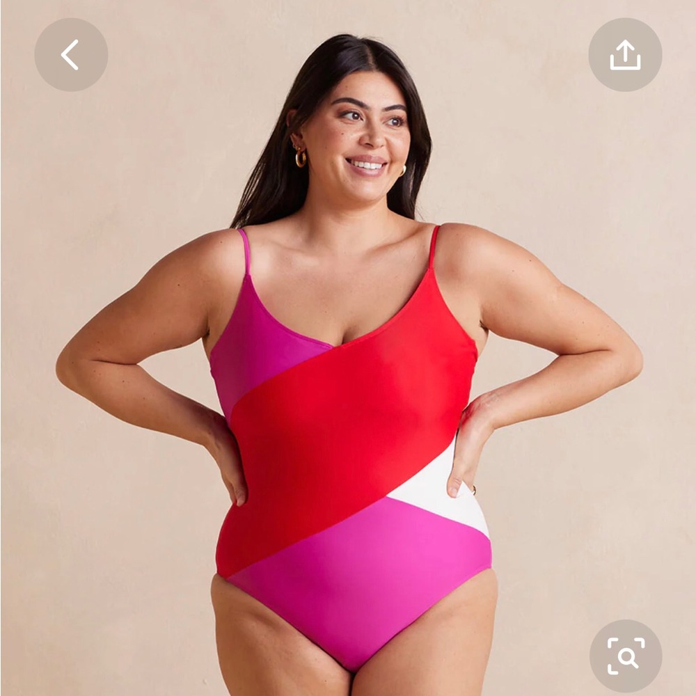 Summersalt The Marina One Piece Swimsuit in Fire, Lava, Sand 12 Long Torso NWT